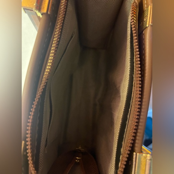 White and brown Belleborg shoulder purse - Picture 4 of 5